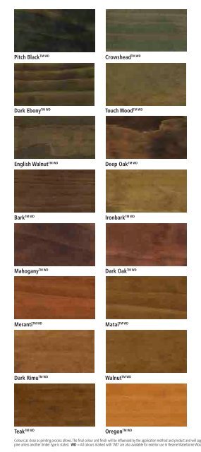 Resene Colorwood colour brochure