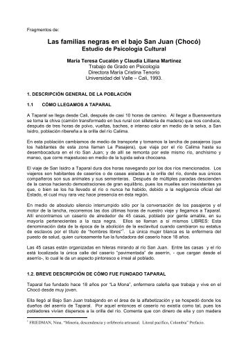 Las familias negras en el bajo San Juan - Psicologiacultural.org