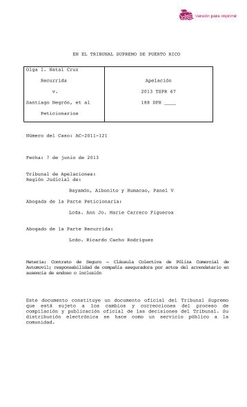 2013 TSPR 67 - Rama Judicial de Puerto Rico