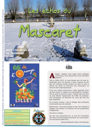 BULLETIN MUNICIPAL DE PODENSAC NÂ° 52 - Mairie de Podensac