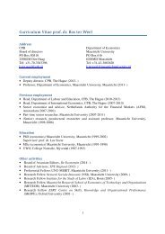 Curriculum Vitae prof. dr. Bas ter Weel - IZA