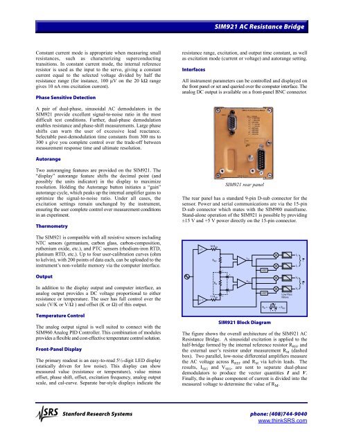 AC Resistance Bridge