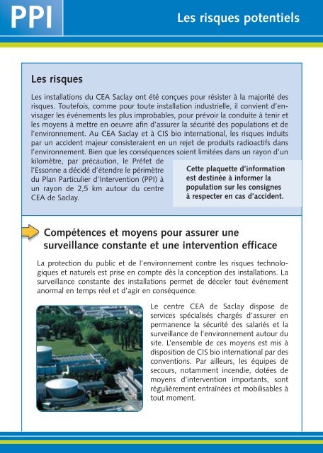 les gestes de précaution et de prévention en cas d ... - CEA Saclay