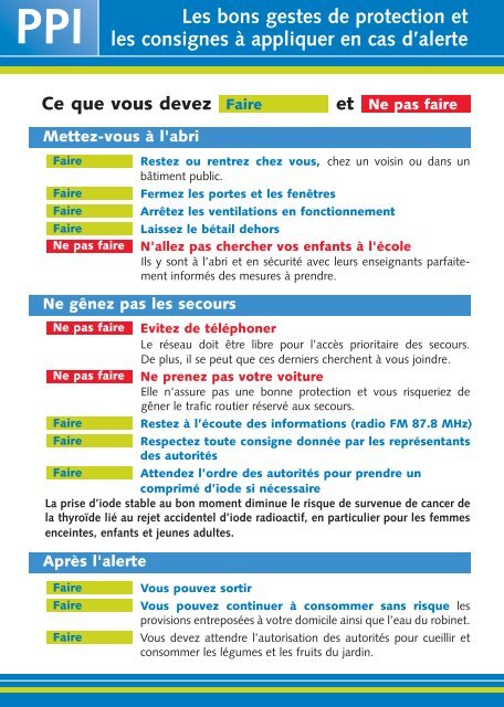 les gestes de précaution et de prévention en cas d ... - CEA Saclay
