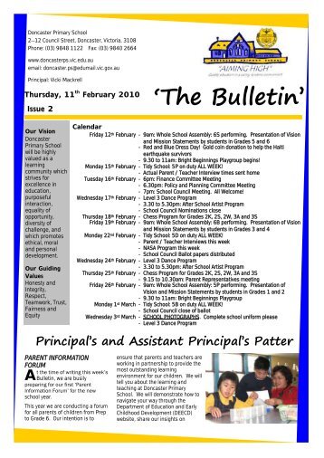 2010 Newsletter 02 (pdf 900KB) - Doncaster Primary School