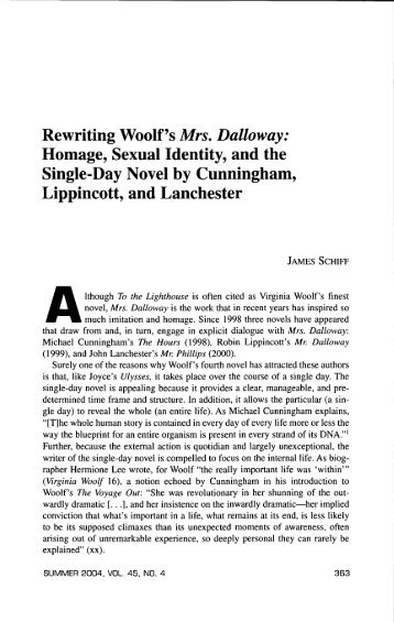 Rewriting Woolf s Mrs. Dalloway: Homage, Sexual ... - Paola Carbone