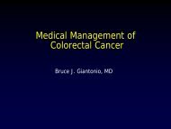 Medical Management of Colorectal Cancer - Abramson Cancer Center