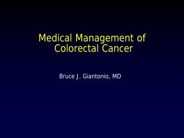 Medical Management of Colorectal Cancer - Abramson Cancer Center