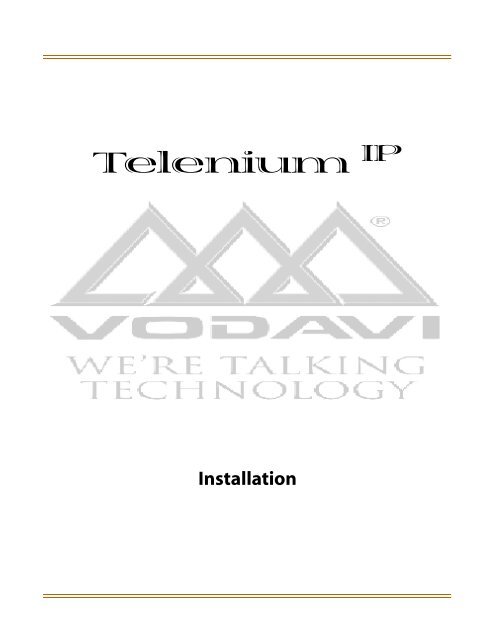 Telenium IP install.pdf - TierOne Telecommunications