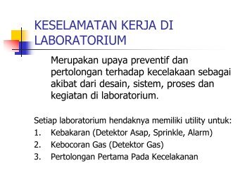 Keselamatan Kerja di Lab