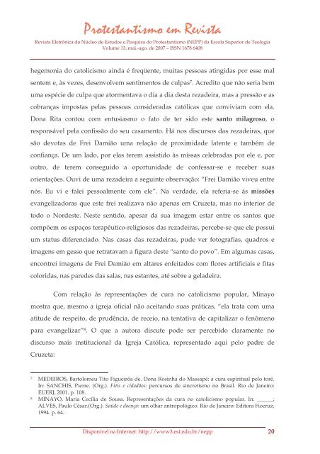 Protestantismo em Revista, volume 13 (Ano 06, n.2) - Faculdades EST