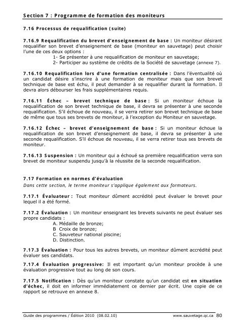 2010 Guide des programmes - Société de sauvetage