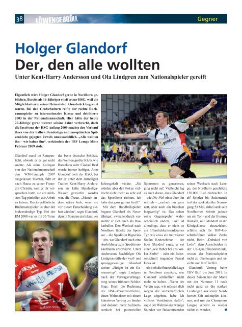 Ausgabe 18 (Saison 2009/2010): TBV Lemgo - Rhein-Neckar Löwen