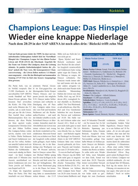 Ausgabe 18 (Saison 2009/2010): TBV Lemgo - Rhein-Neckar Löwen