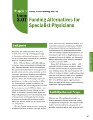 Funding Alternatives for Specialist Physicians - Auditor General of ...