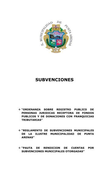 SUBVENCIONES - Municipalidad de Punta Arenas