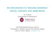 An Introduction to Viscosity Solutions: theory, numerics and ... - BCAM