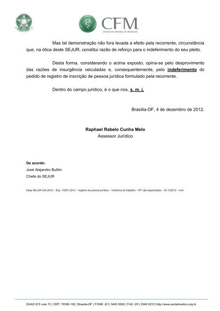 SolicitaÃ§Ã£o de registro de pessoa jurÃ­dica no CREMEGO. Empresa ...