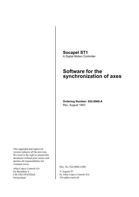 Software for the synchronization of axes - Kollmorgen