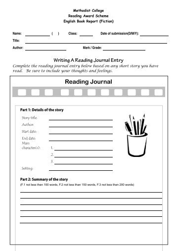 Writing A Reading Journal Entry