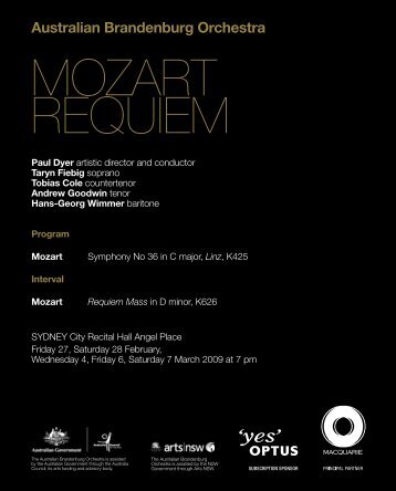 MOZART REQUIEM - Australian Brandenburg Orchestra