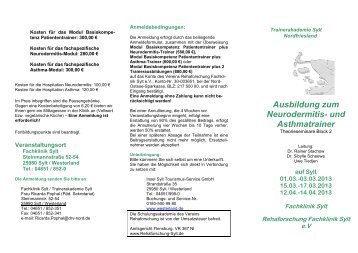 Akademieflyer als PDF-Datei. - Rehaforschung Fachklinik Sylt e.V.