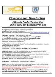Einladung zum Hegefischen - Team Mosella Niederbayern