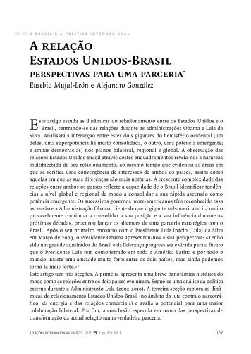 A relaÃ§Ã£o Estados Unidos-Brasil perspectivas para uma ... - SciELO