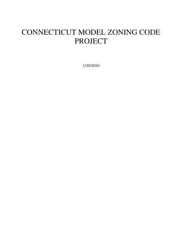 CONNECTICUT MODEL ZONING CODE PROJECT - Land Use Law