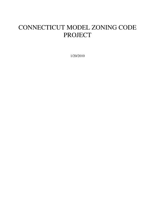 CONNECTICUT MODEL ZONING CODE PROJECT - Land Use Law