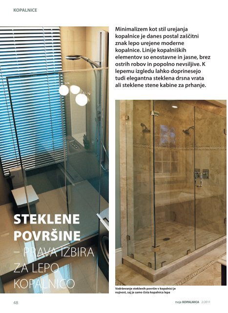 Steklene povrÅ¡ine - prava izbira za lepo kopalnico