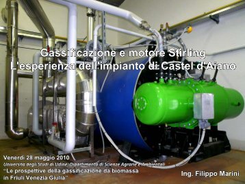 Gassificazione e motore Stirling, l'esperienza dell'impianto di Castel ...