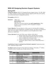 IENG 423 Designing Decision Support Systems - Industrial and ...