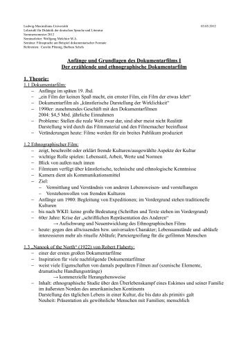 Handout und Arbeitsblatt - Wolfgang Melchior