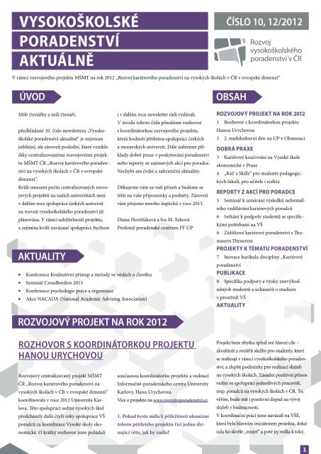 Newsletter 10_final.pdf - Asociace vysokoškolských poradců