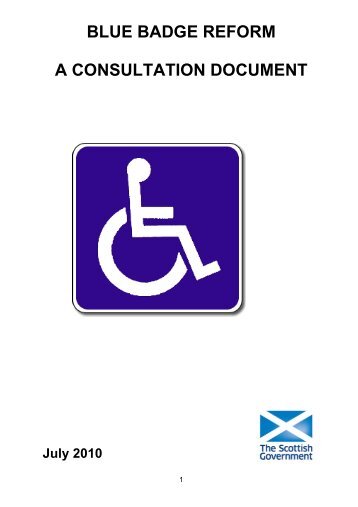 Blue Badge Reform - Transport Scotland