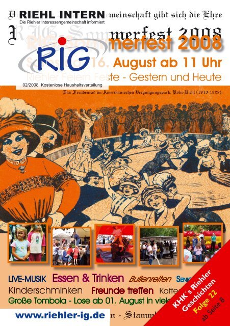 RIG-Sommerfest 2008 - Riehler Interessengemeinschaft eV