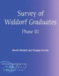 Survey of Waldorf Graduates, Phase 3 - Waldorf Research Institute