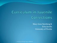 Curriculum in Juvenile Corrections - College of Education