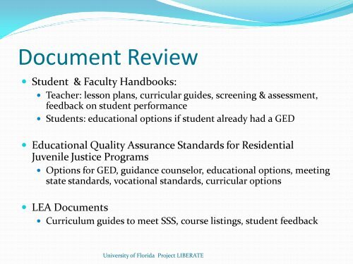 Curriculum in Juvenile Corrections - College of Education