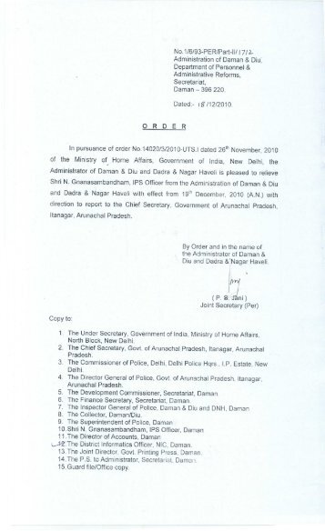 No.1/6/93-PER/Part-II/ 17/2- Administration of Daman & Diu ...