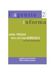 Guida fiscale per il settore agricolo - Fedagri - Confcooperative