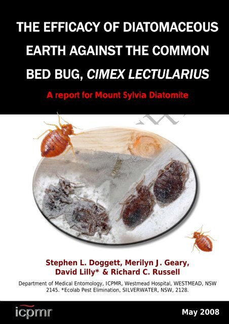 the efficacy of diatomaceous earth against the common bed bug