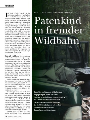 Litauen - Patenkind in fremder Wildbahn - JagdbÃ¼ro G. Kahle