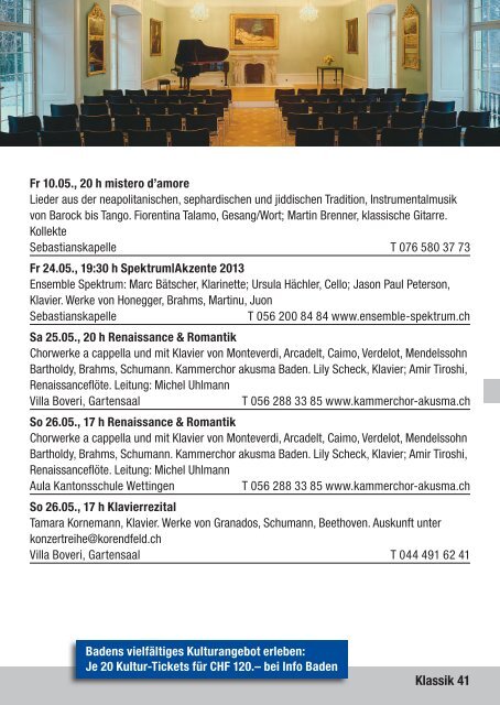 Kulturagenda Mai 2013 - Veranstaltungen - Stadt Baden