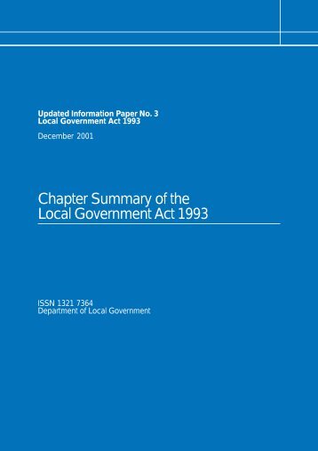 Chapter Summary of the Local Government Act 1993 - Updated ...