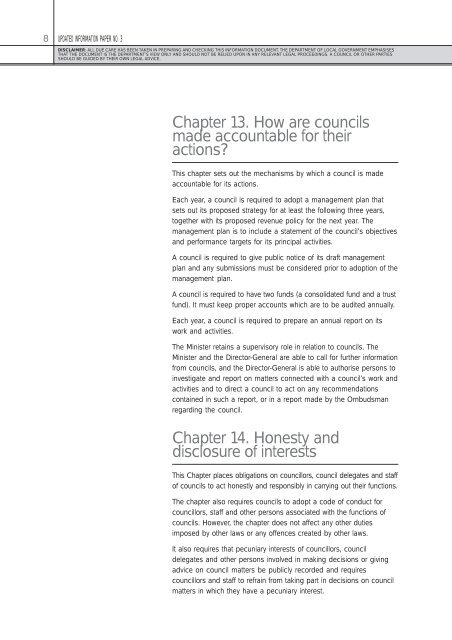 Chapter Summary of the Local Government Act 1993 - Updated ...