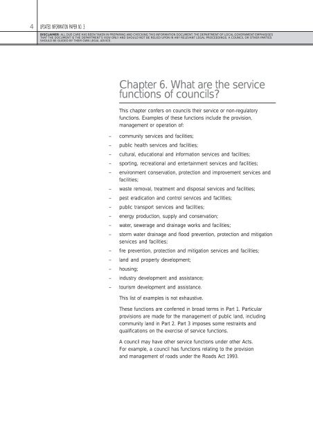 Chapter Summary of the Local Government Act 1993 - Updated ...