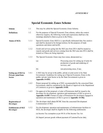 Special Economic Zones Scheme - Noida Authority Online