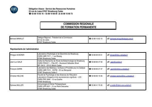 commission regionale de formation permanente - CNRS Alsace